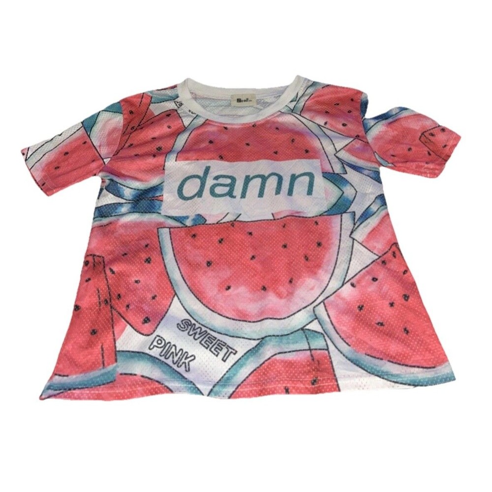So So Cropped Watermelon “Damm Sweet Pink” Short Sleeve Pullover Shirt